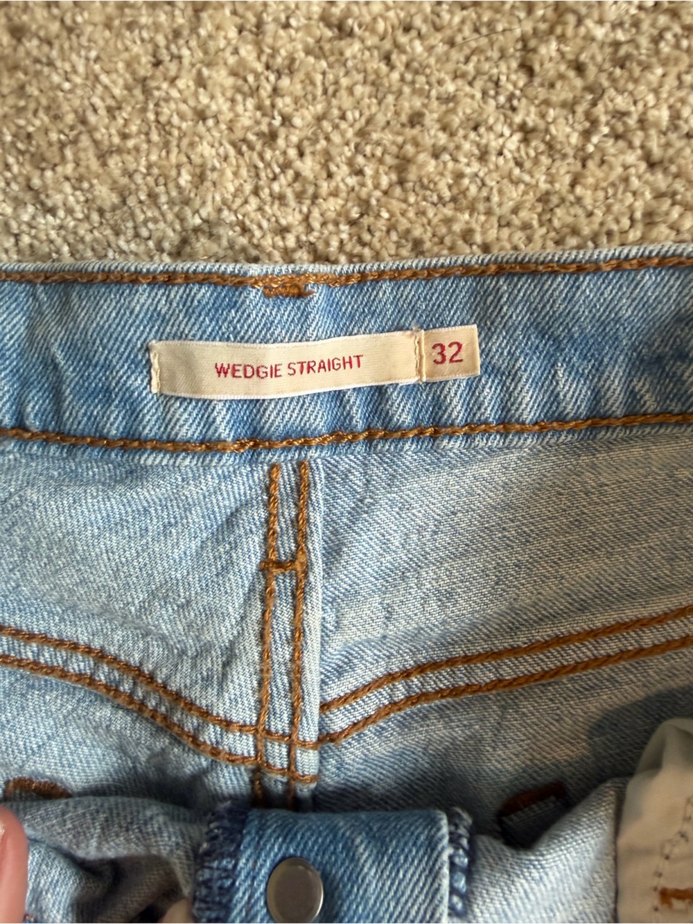 Levi’s Wedgie Straight Light Wash Women’s Button Front Jeans, Sz 32 - Picture 5 of 12